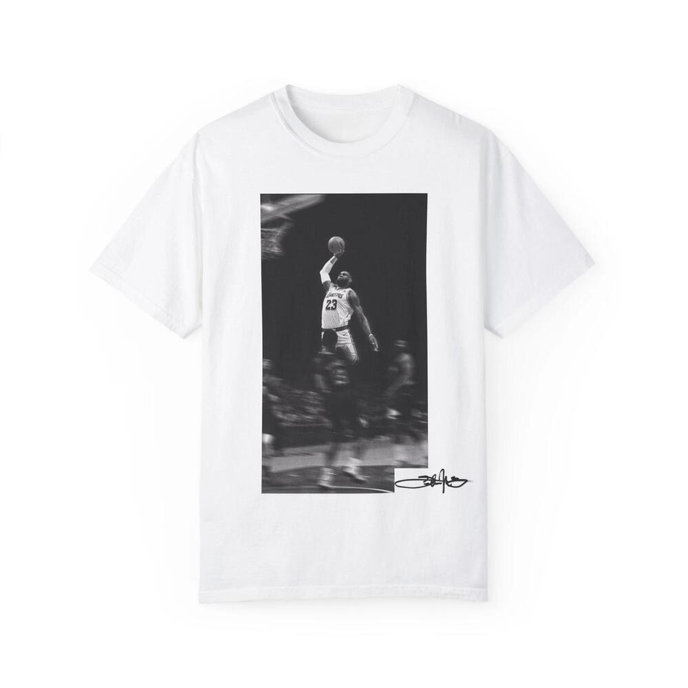 Lebron James Dunking Unisex Garment-Dyed T-Shirt